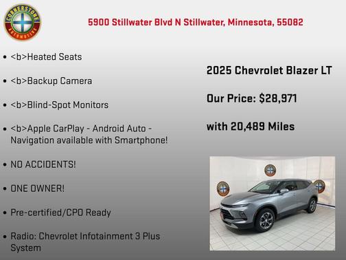 Sterling Gray Metallic 2025 Chevrolet Blazer 2LT