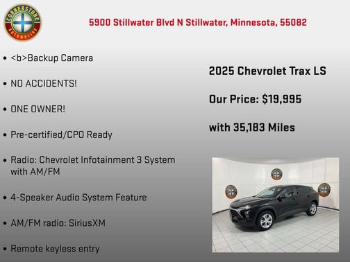 Mosaic Black Metallic 2025 Chevrolet Trax LS