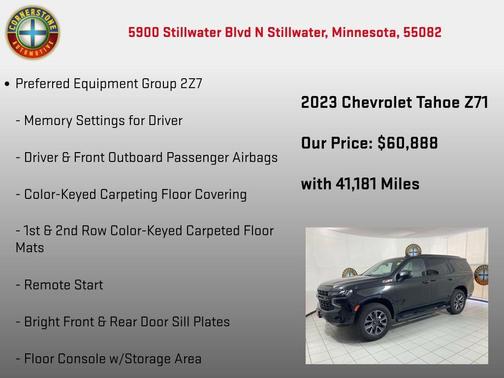 Black 2023 Chevrolet Tahoe 4WD Z71