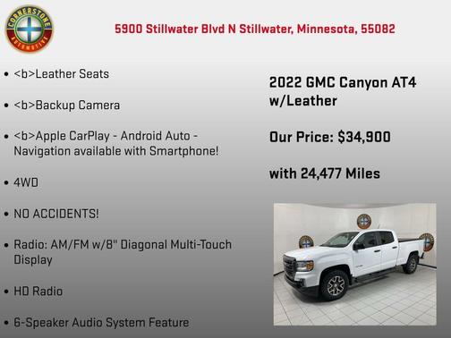 Summit White 2022 GMC Canyon AT4