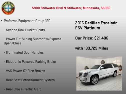 2016 Cadillac Escalade ESV Platinum