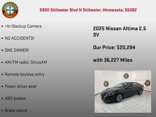 Super Black Clearcoat 2025 Nissan Altima 2.5 SV