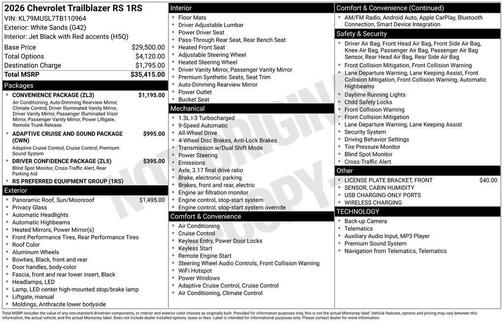 2026 Chevrolet Trailblazer RS