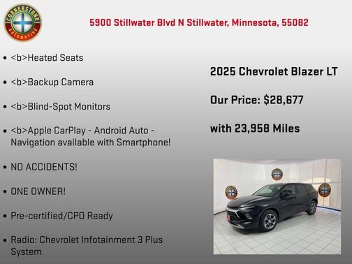 Black 2025 Chevrolet Blazer 2LT