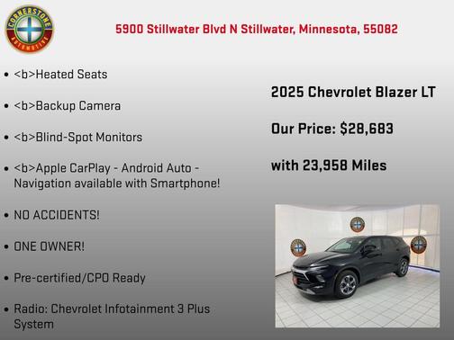 Black 2025 Chevrolet Blazer 2LT