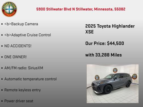 Magnetic Gray Metallic 2025 Toyota Highlander XSE