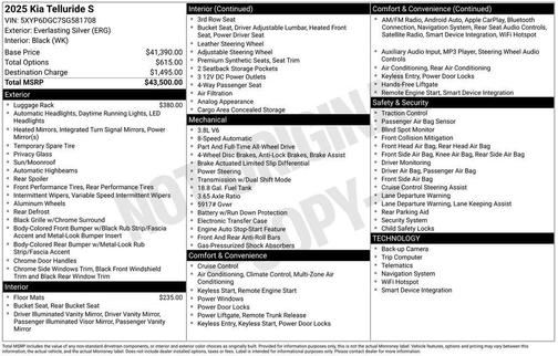 Everlasting Silver 2025 Kia Telluride S