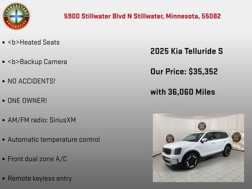 Glacial White Pearl 2025 Kia Telluride S