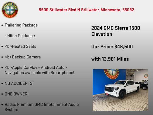 Summit White 2024 GMC Sierra 1500 Elevation