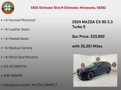Deep Crystal Blue Mica 2024 Mazda CX-90 3.3 Turbo S