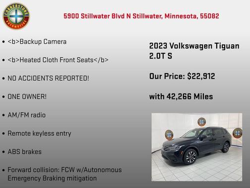 Deep Black Pearl 2023 Volkswagen Tiguan 2.0T S 4MOTION