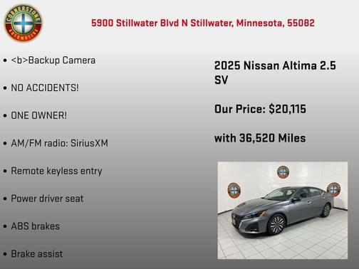 Gun Metallic 2025 Nissan Altima 2.5 SV