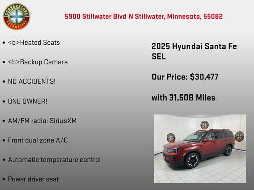 Ultimate Red 2025 Hyundai SANTA FE SEL 2.4