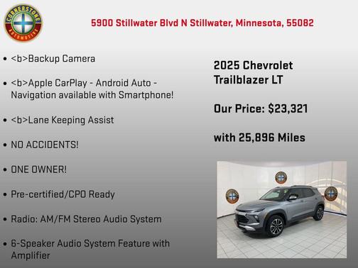 Sterling Gray Metallic 2025 Chevrolet Trailblazer LT