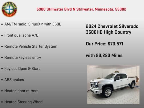 White 2024 Chevrolet Silverado 3500 High Country