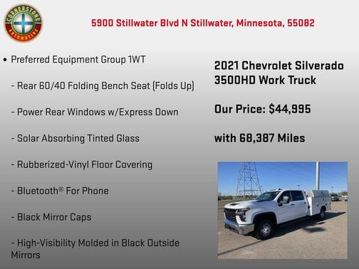 Summit White 2021 Chevrolet Silverado 3500 WT