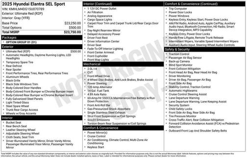 2025 Hyundai ELANTRA SEL Sport
