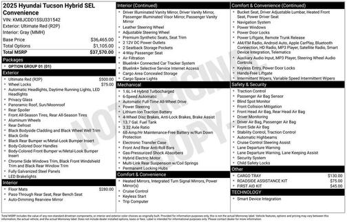 2025 Hyundai TUCSON Hybrid SEL Convenience