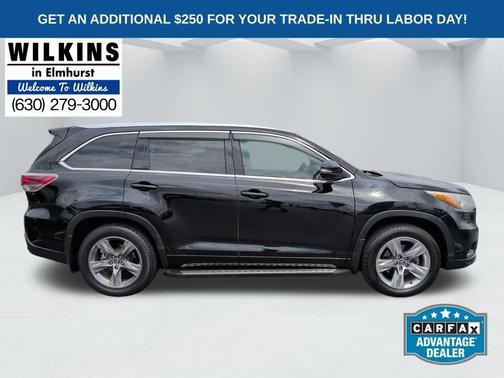 Midnight Black Metallic 2016 Toyota Highlander Limited