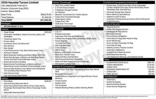 2026 Hyundai TUCSON Limited