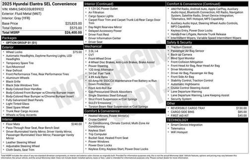 2025 Hyundai ELANTRA SEL Convenience