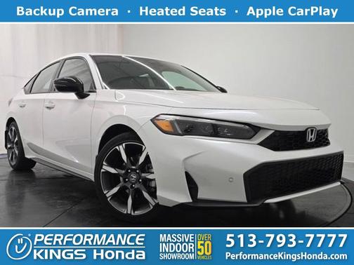 Platinum White Pearl 2026 Honda Civic Hybrid Sport Touring