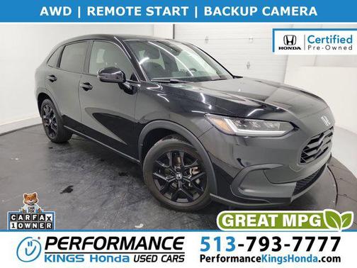 Crystal Black Pearl 2024 Honda HR-V AWD Sport