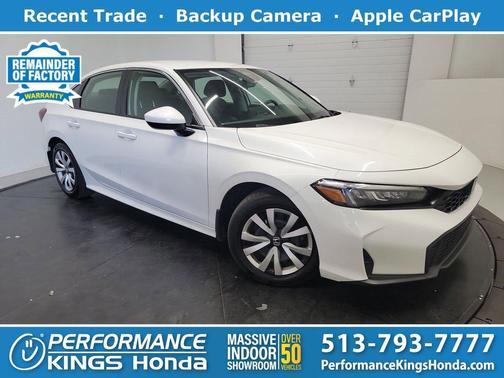 Platinum White Pearl 2025 Honda Civic LX