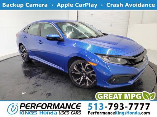 Aegean Blue Metallic 2019 Honda Civic Sport