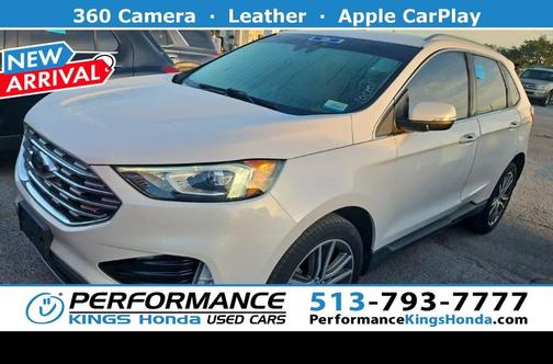 White Platinum Clearcoat Metallic 2019 Ford Edge Titanium