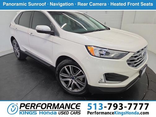 White Platinum Clearcoat Metallic 2019 Ford Edge Titanium