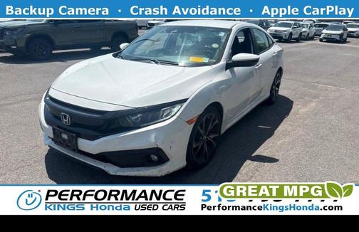 Platinum White Pearl 2019 Honda Civic Sport
