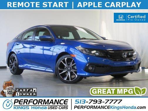 Aegean Blue Metallic 2020 Honda Civic Sport
