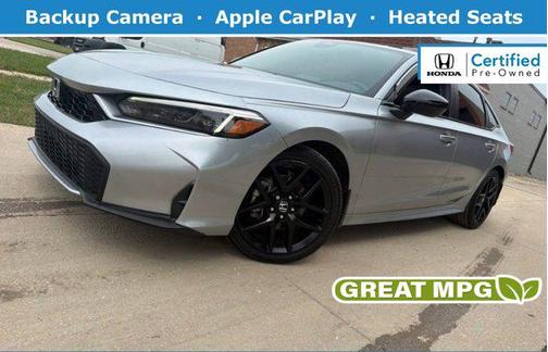 Solar Silver Metallic 2025 Honda Civic Hybrid Sport