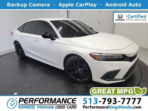 Platinum White Pearl 2024 Honda Civic Sport