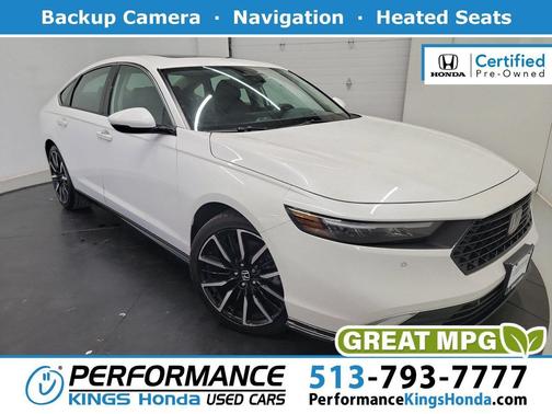 Platinum White Pearl 2025 Honda Accord Hybrid Touring