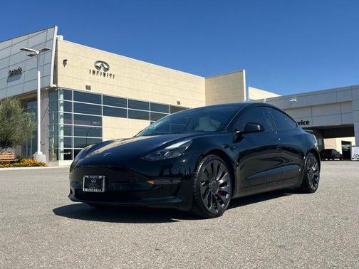 Solid Black 2022 Tesla Model 3 Performance