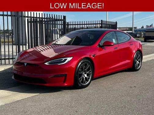 Red Multi-Coat 2021 Tesla Model S Plaid