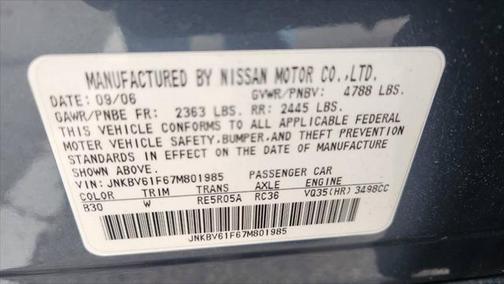 2007 INFINITI G35x Base