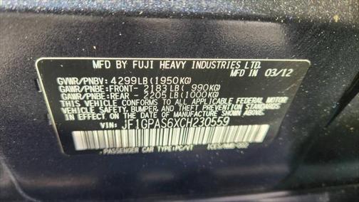 2012 Subaru Impreza 2.0i Sport Limited