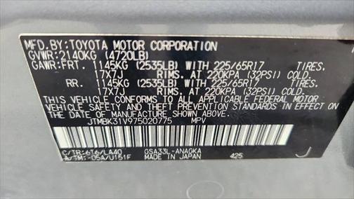 2007 Toyota RAV4 Limited