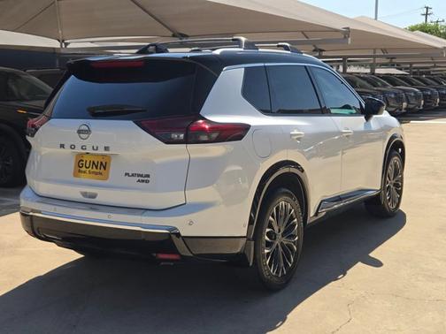 White / Black 2025 Nissan Rogue Platinum