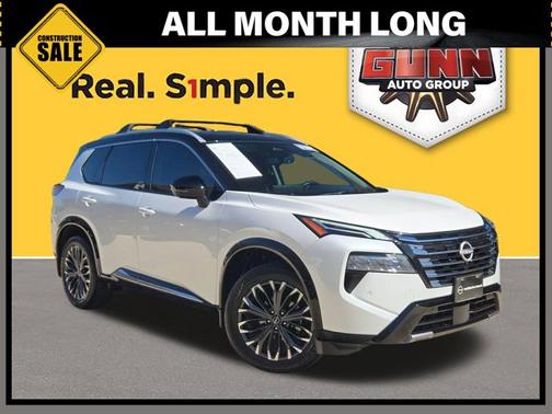 White / Black 2025 Nissan Rogue Platinum