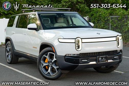 Glacier White 2024 Rivian R1S Adventure Quad Motor Large Pack