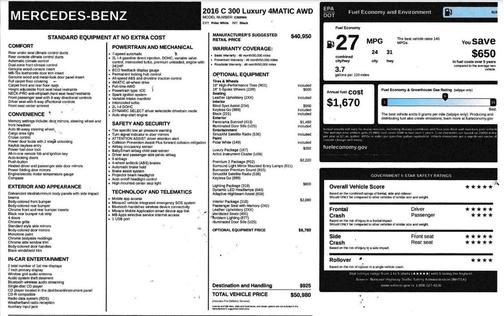 2016 Mercedes-Benz C-Class C 300 4MATIC Luxury