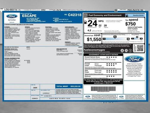 White Gold Metallic 2017 Ford Escape SE