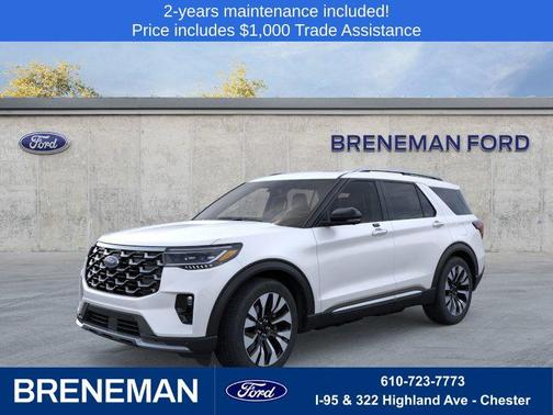 Star White Metallic Tri-Coat 2026 Ford Explorer Platinum