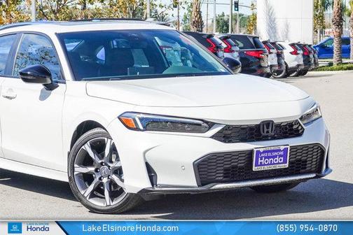 Platinum White Pearl 2026 Honda Civic Hybrid Sport Touring