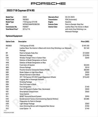 2023 Porsche 718 Cayman GT4 RS