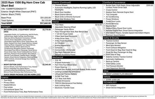 2025 RAM 1500 Big Horn/Lone Star